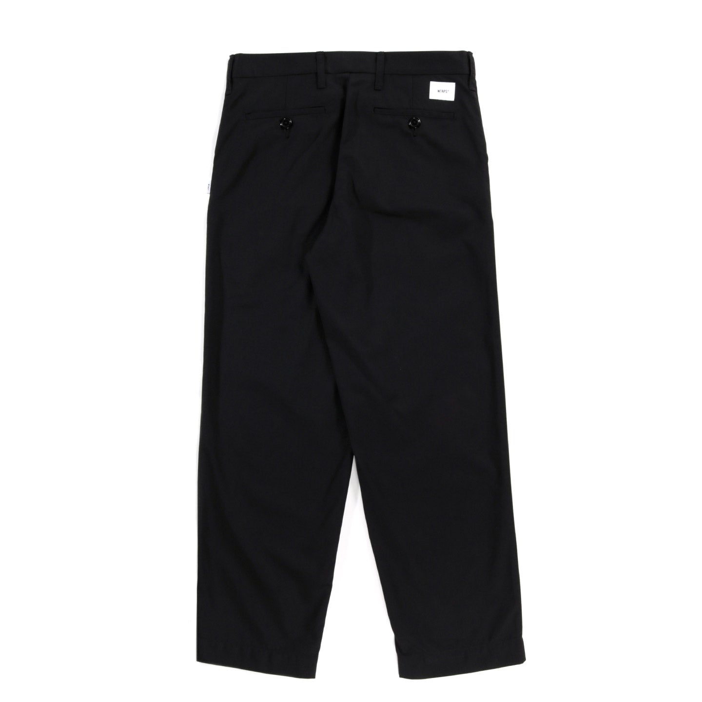 WTAPS CREASE TROUSERS BLACK POLY COTTON TWILL