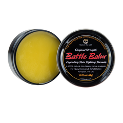 Battle Balm Original Strength Personal Size Herbal All Natural Topical Pain Relief Cream 1.9 oz Open Tin - For arthritis, sprains, strains, bruises, & more!