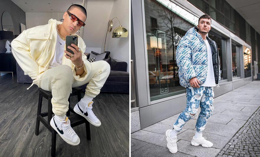 deux hommes en style streetwear