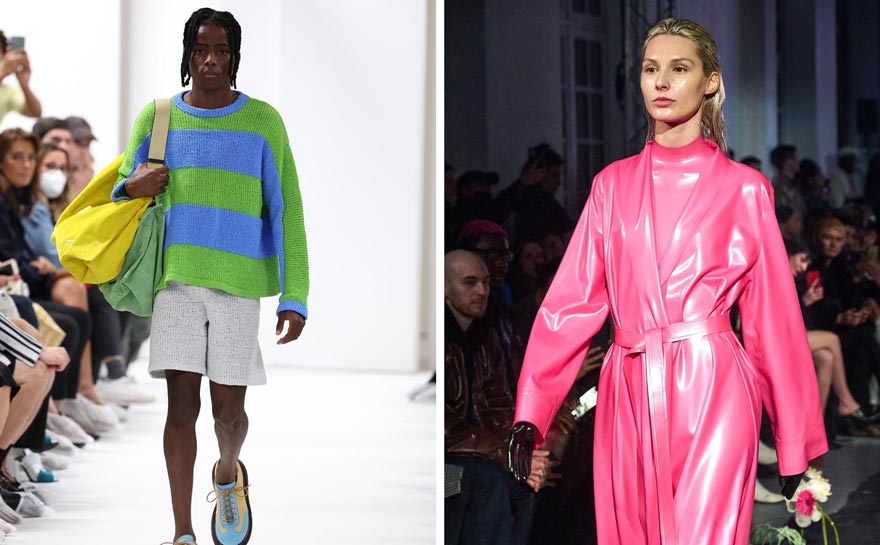 a man and a woman during a fashion show of the fashion week