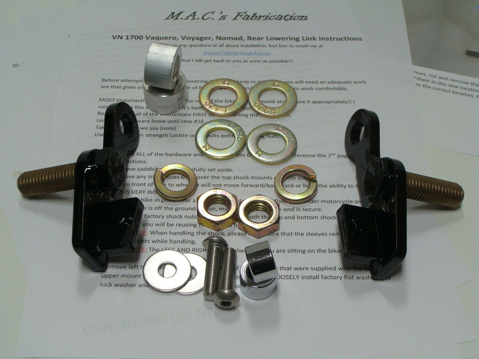 Vulcan VN 1700 Lowering Link Kit 09 - 20 MAC's Fabrication