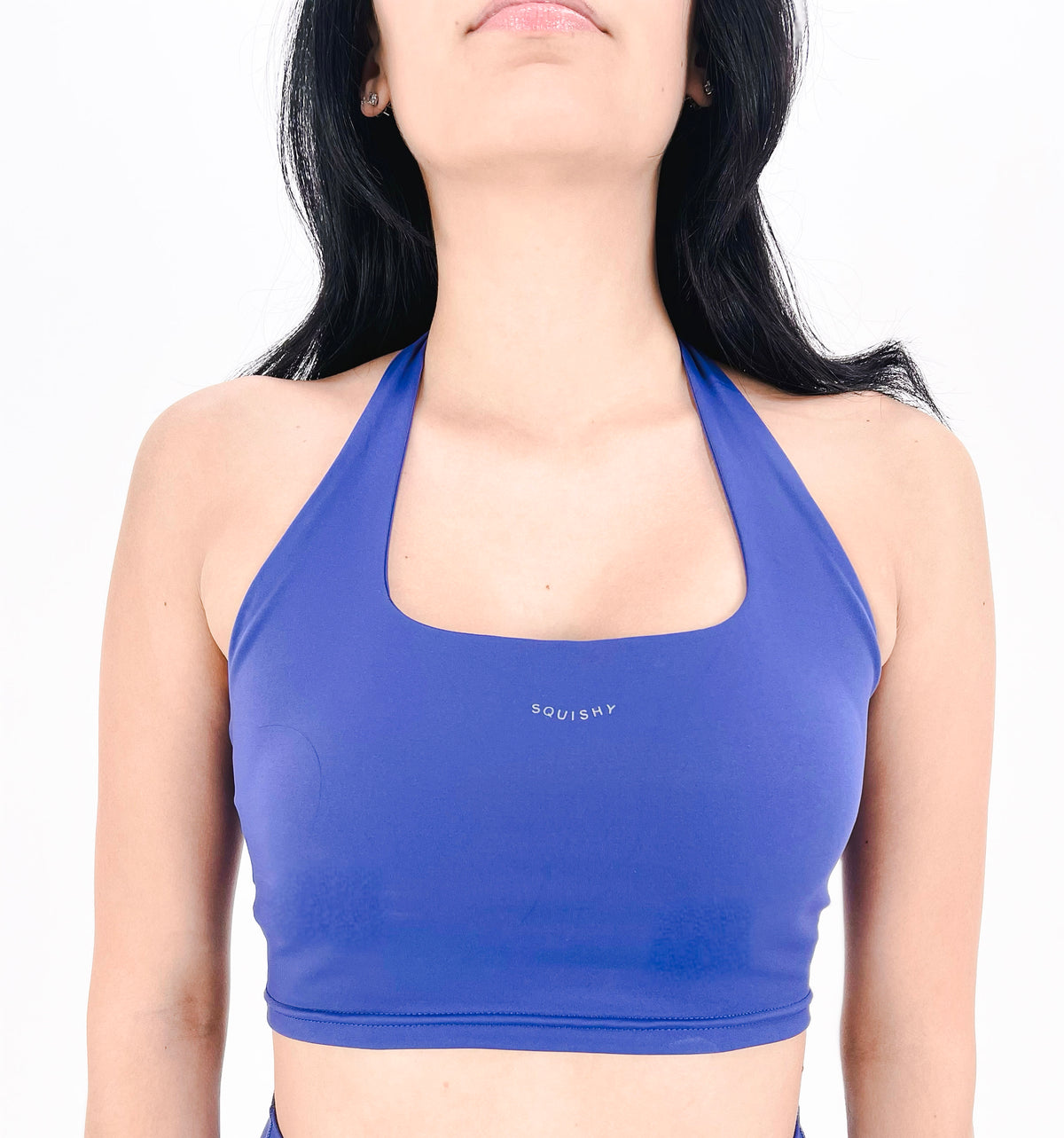 Satin Sports Bra, Blue Women's Sports Bra