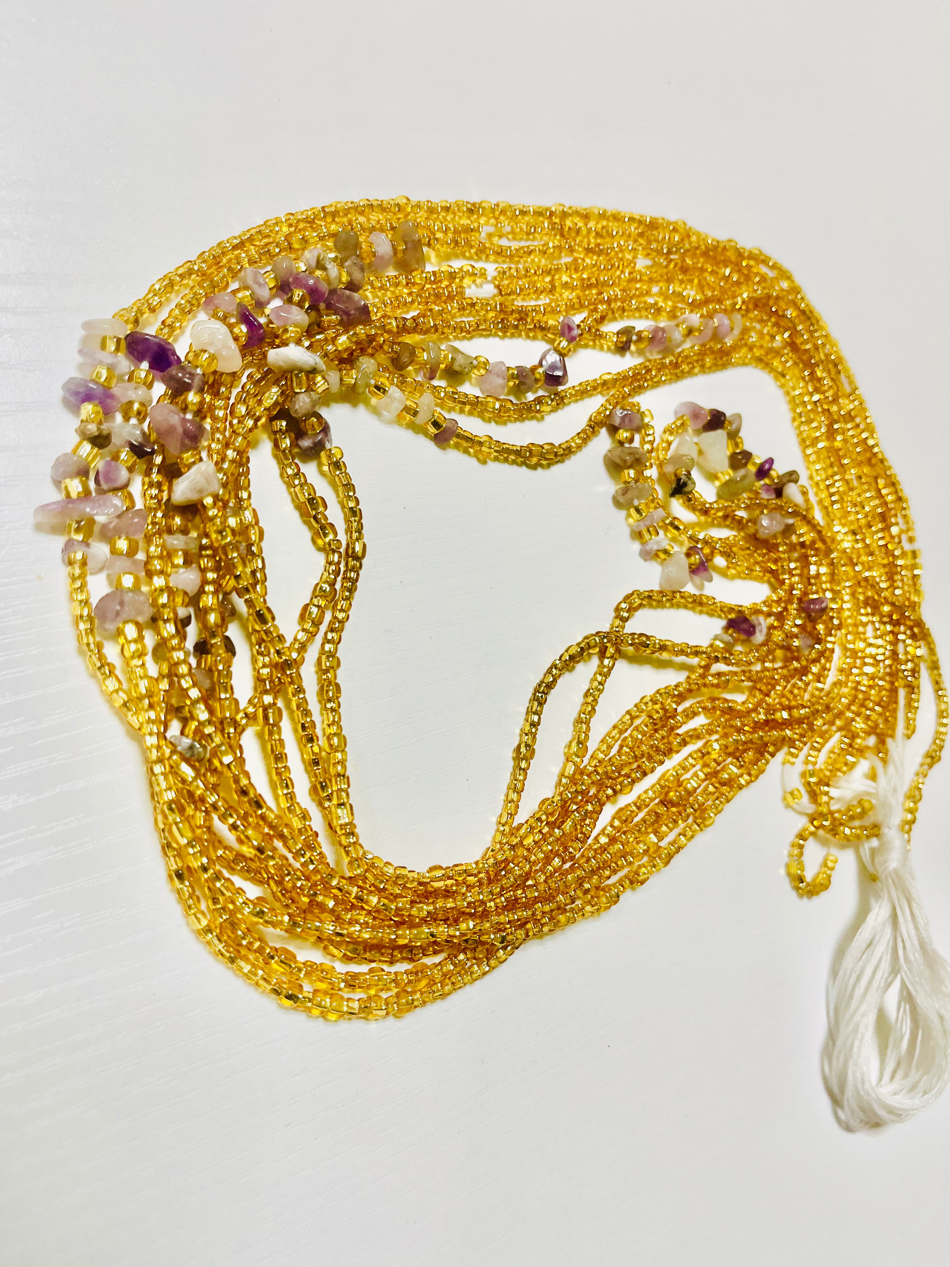 Premium Waist Beads Strand | Amethyst Stone Gem