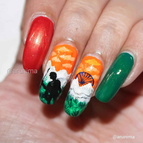 Tiranga | Nail art designs videos, Fruit nail art, Girls nail designs