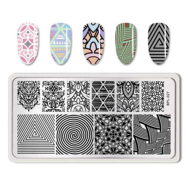 NAIL STAMPING Plate Brands Name #L020