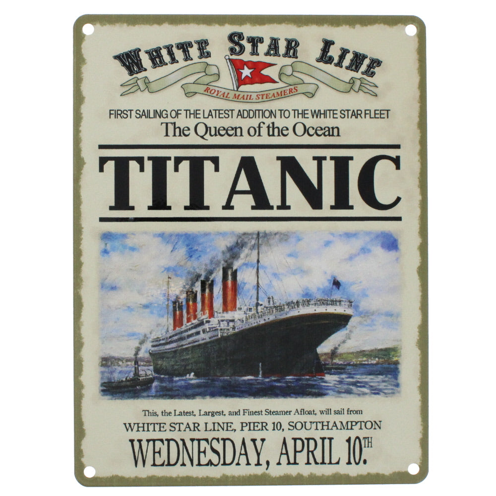 Titanic First Sailing Metal Sign | National Museums Liverpool Shop