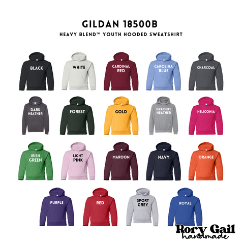 Youth Hoodie Color Chart 18500B