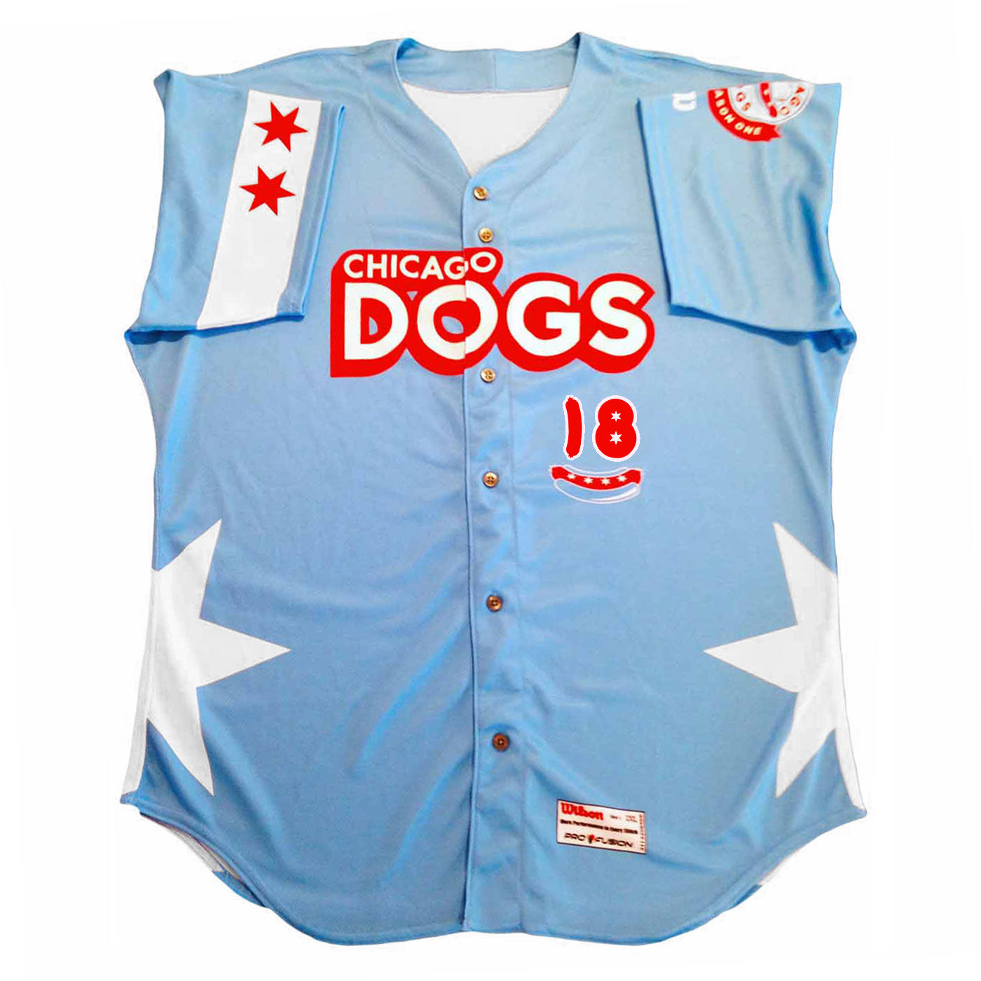 Chicago Dogs Wilson Pro Fusion Youth 18 Replica Road Jersey Light B