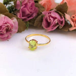 Load image into Gallery viewer, August - Peridot Oval Gold Birthstone Ring
