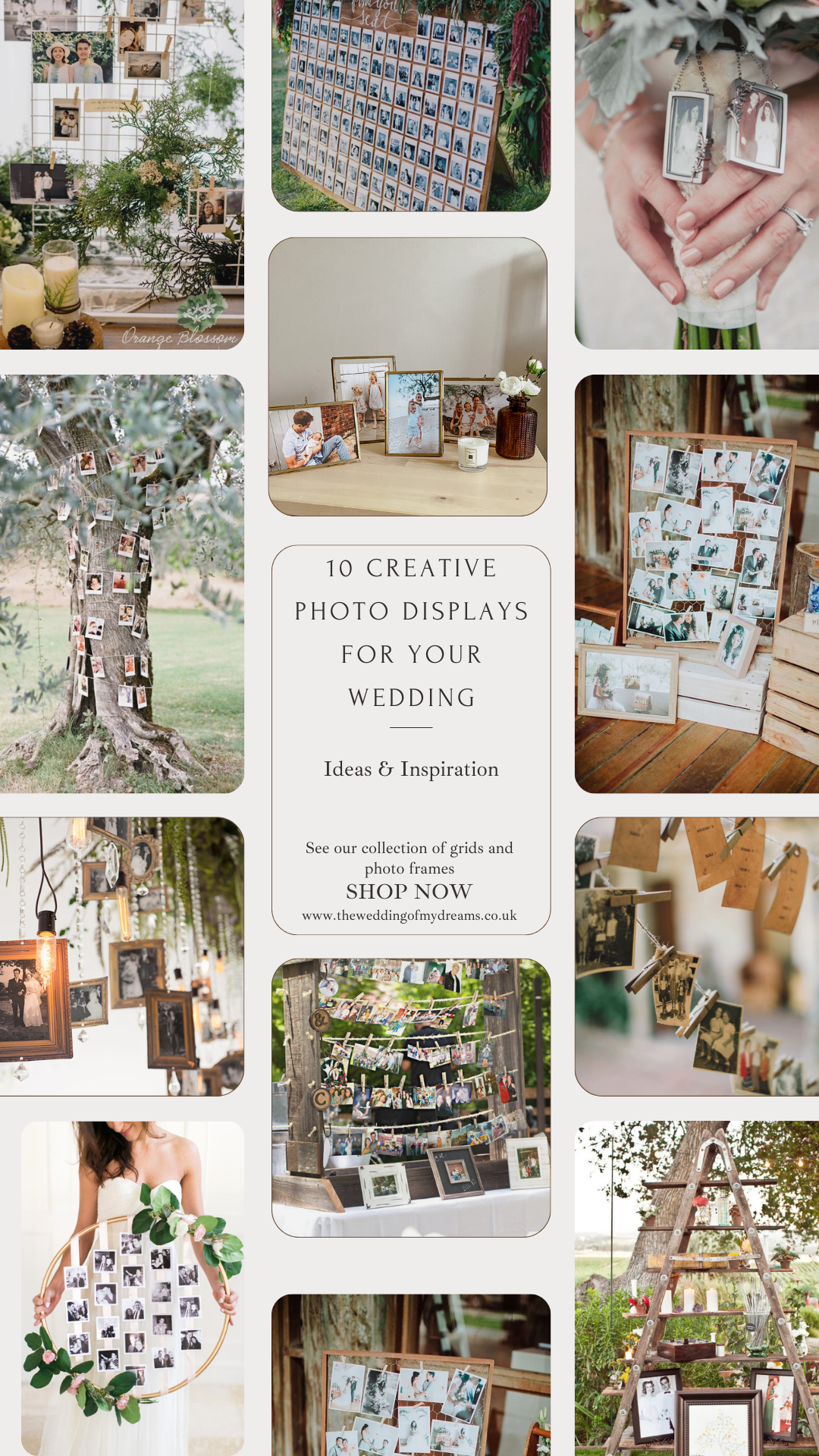 10 creative ways to display photos at your wedding