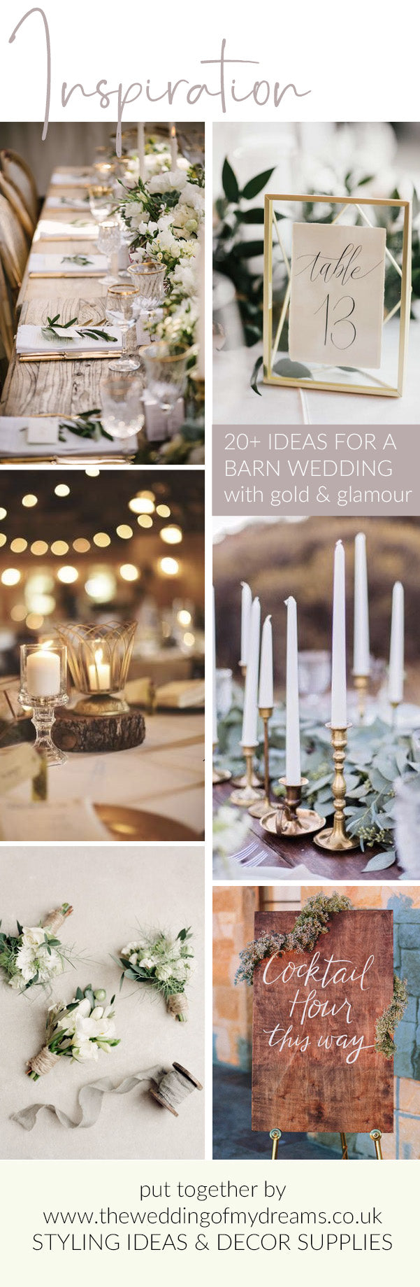 20 barn wedding styling ideas with a hint of gold