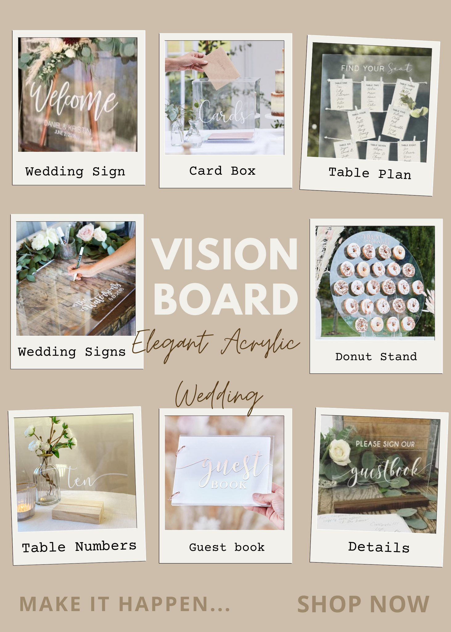 Acrylic Wedding Signs and Decor