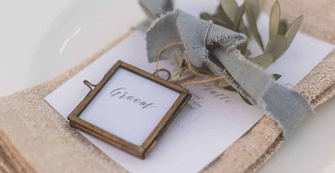 tiny brass place card frames