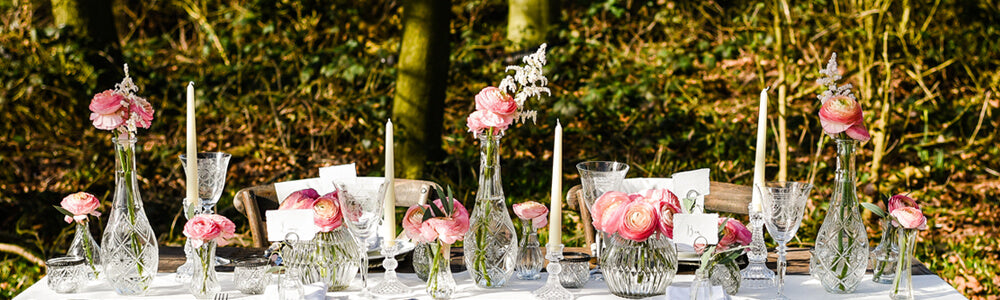 Crystal Romance Wedding Decorations Pressed Glass Vases