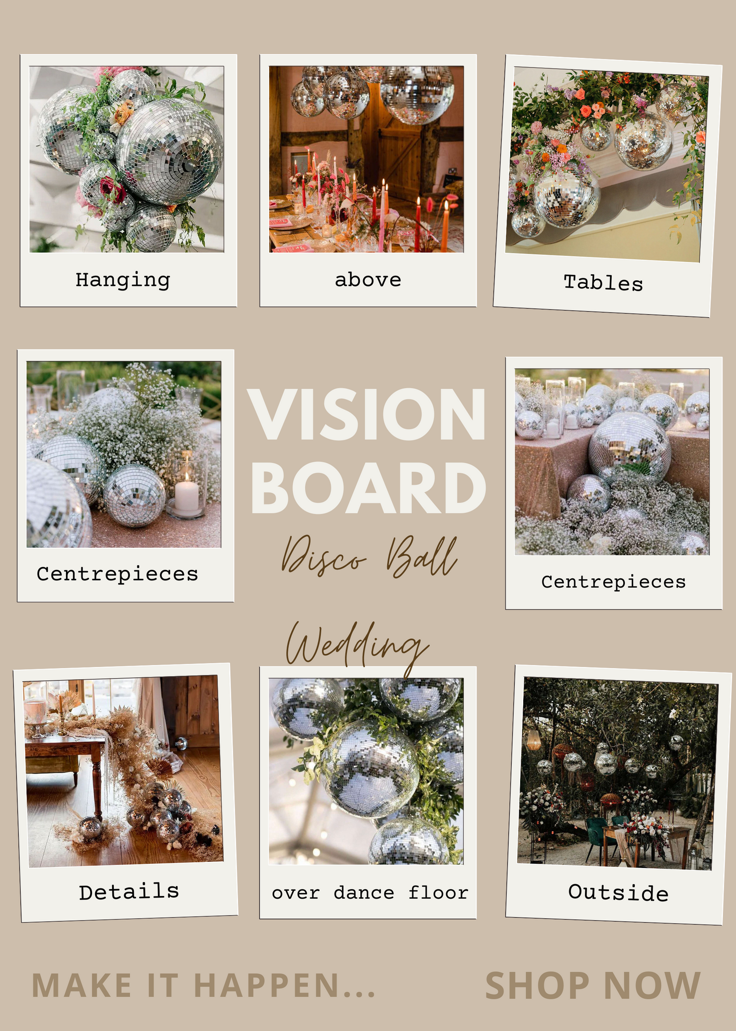 The Best Disco Ball Wedding Decorations - Vision Board