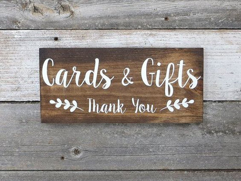 cards and gifts wedding signs
