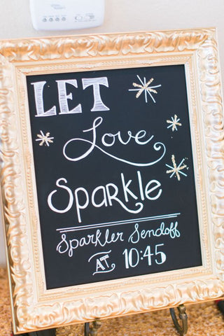 let love sparkle wedding signs