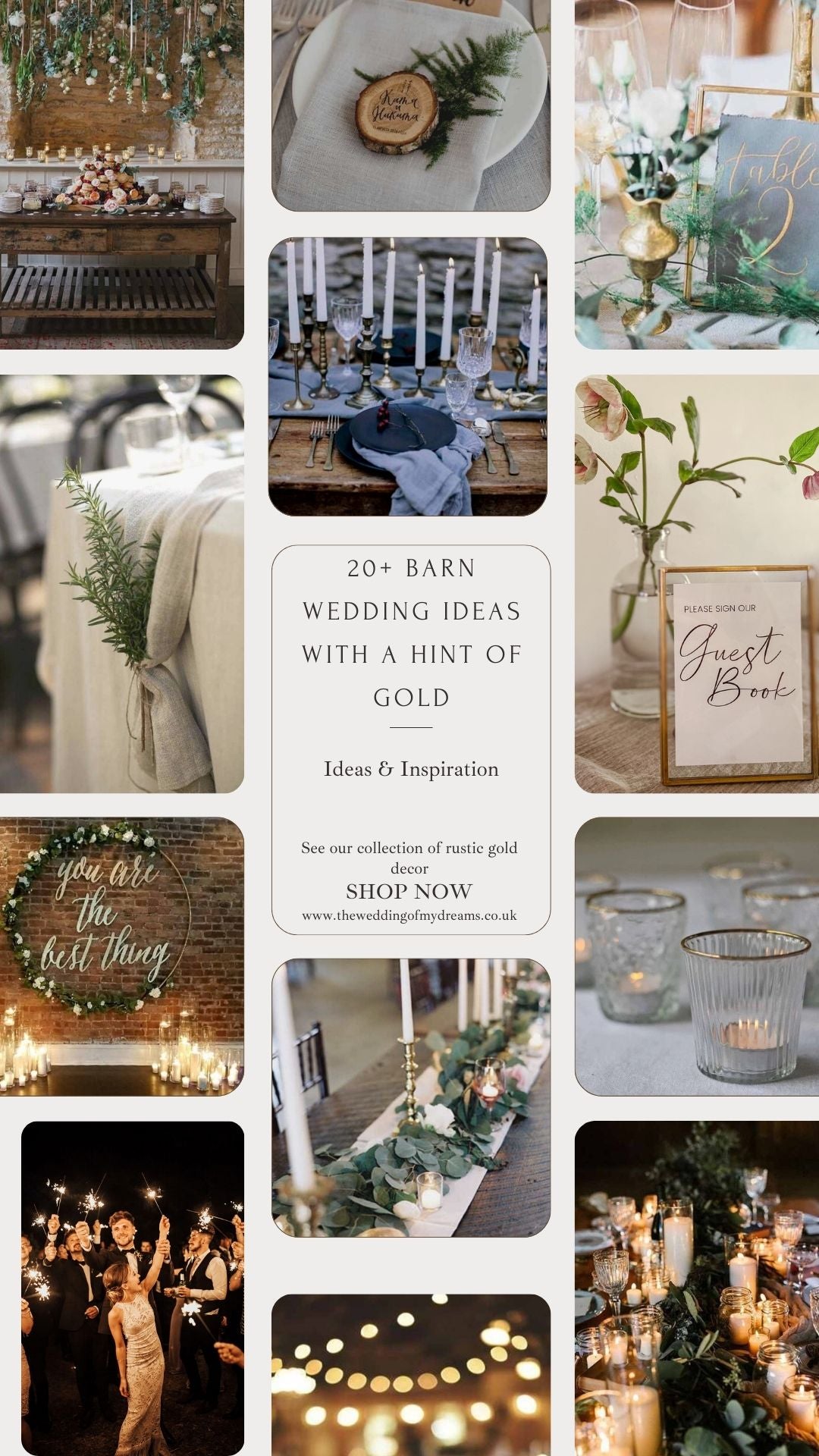 20 wedding styling ideas for barns with a hint of gold