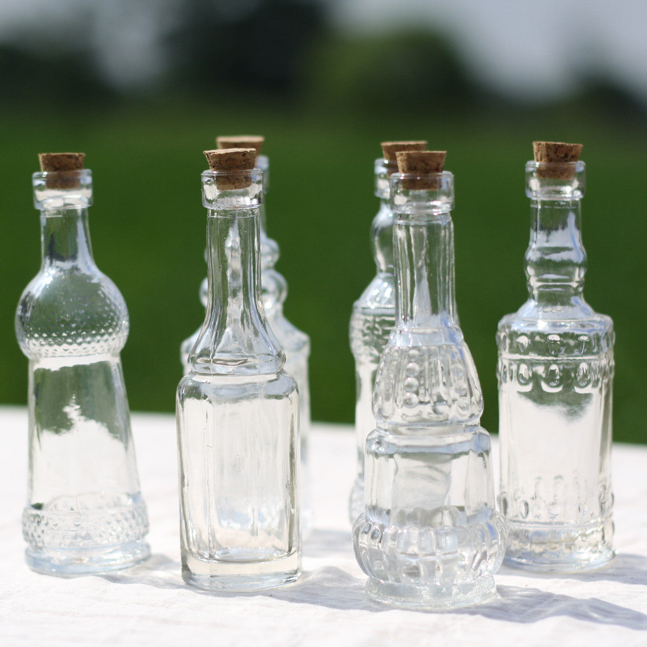 Set Of 6 Glass Bottle Vases With Cork Stoppers The Wedding Of My Dreams