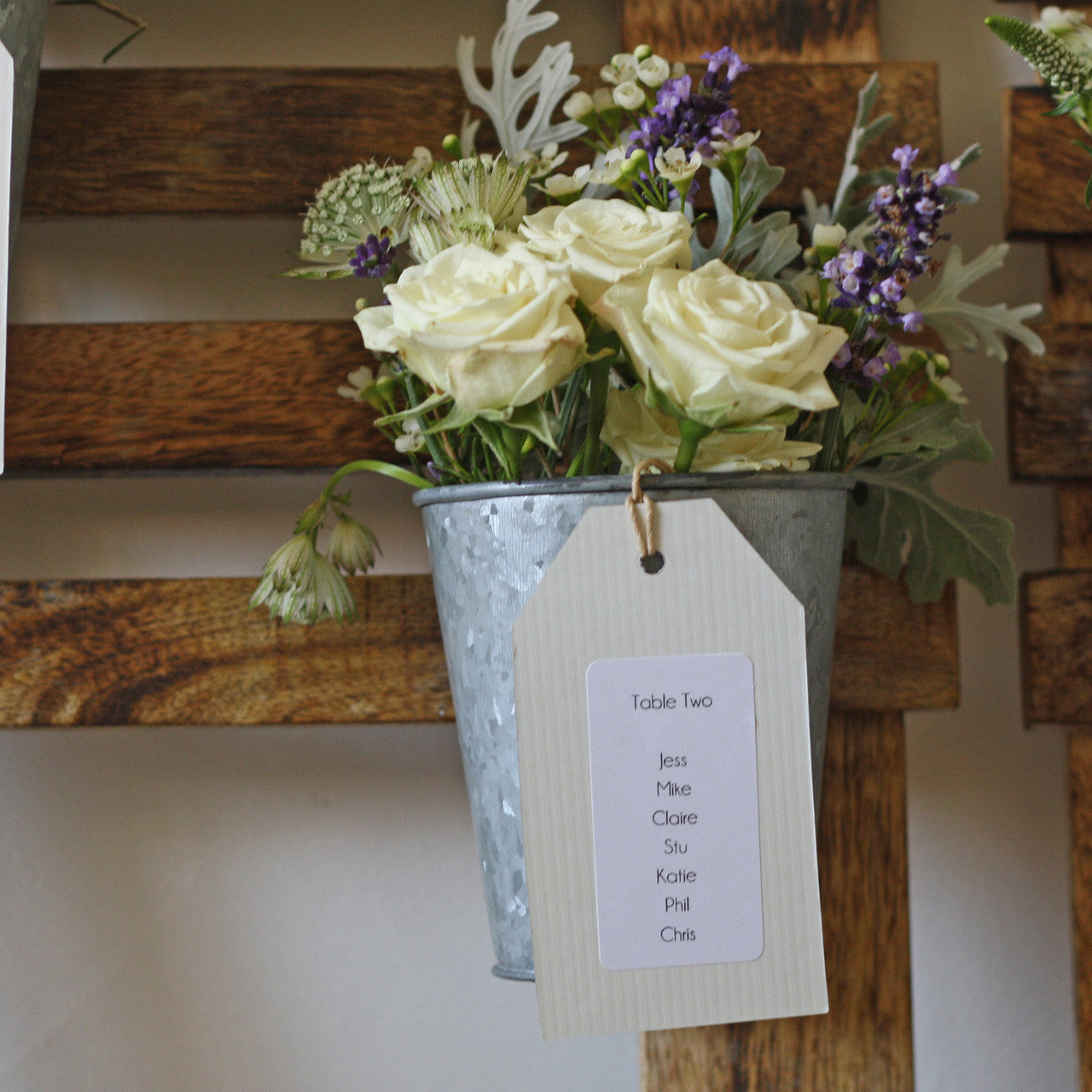 Rustic Wedding Table Plan with Flower Pots – The Wedding ...