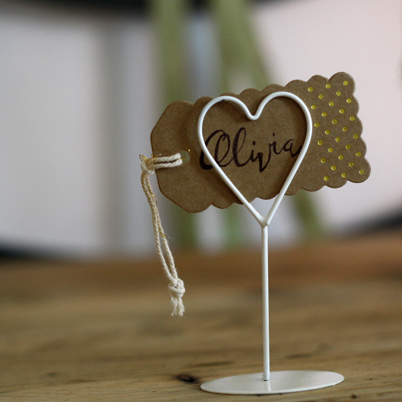 gold love place card holders