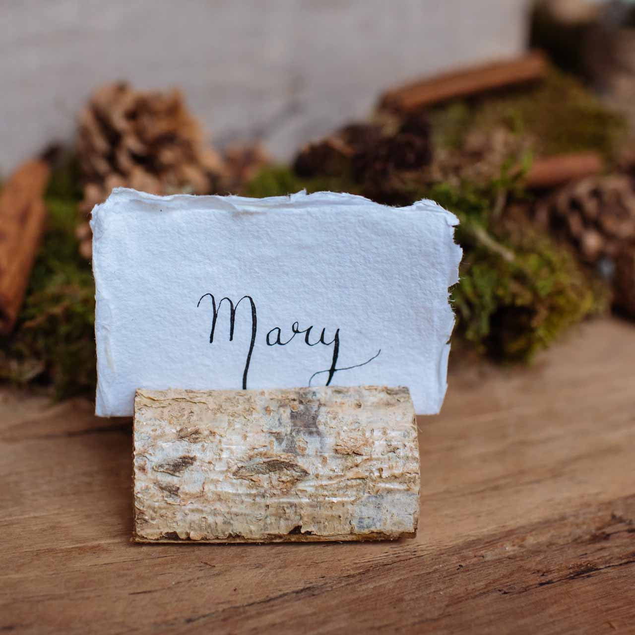 rustic name card holders