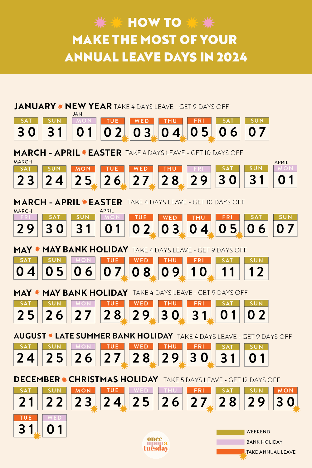 Annual leave 2024 how to maximise your time off this year Once Upon a