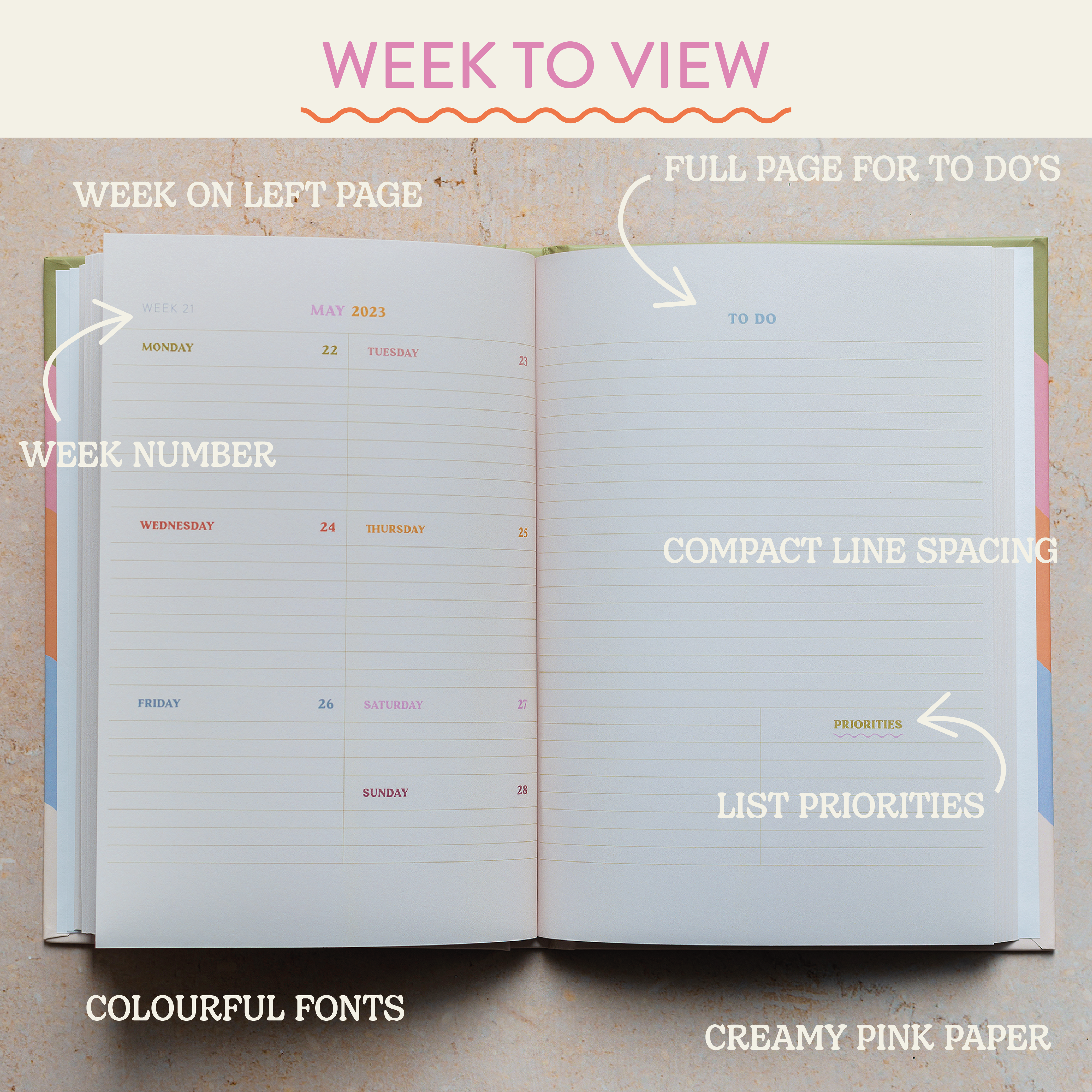 best diary layout. week-to-view