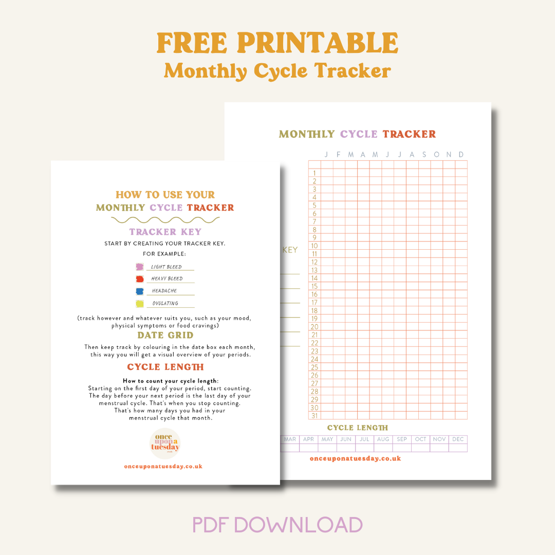 Free download mentrual cycle tracker printable