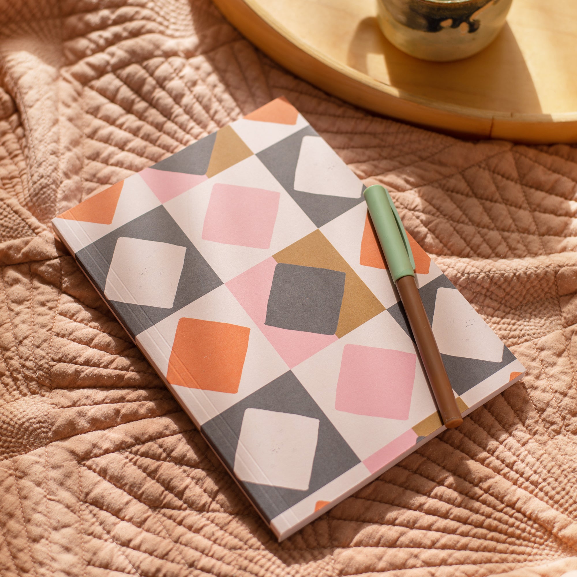 Image of A5 Lay Flat Notebook | Quilt Pattern | Lined