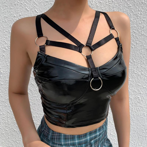 Dare to bare with this Submission Bondage Top! With O-Ring detailing throughout, it'll be hard not to feel sexy in this harness. The elastic band and cross-back straps make it comfortable enough to wear all day long, while the provocative look is sure to get you noticed. Dare to submit tonight!