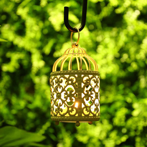 2 Pack Hanging Birdcage Tealight Lantern