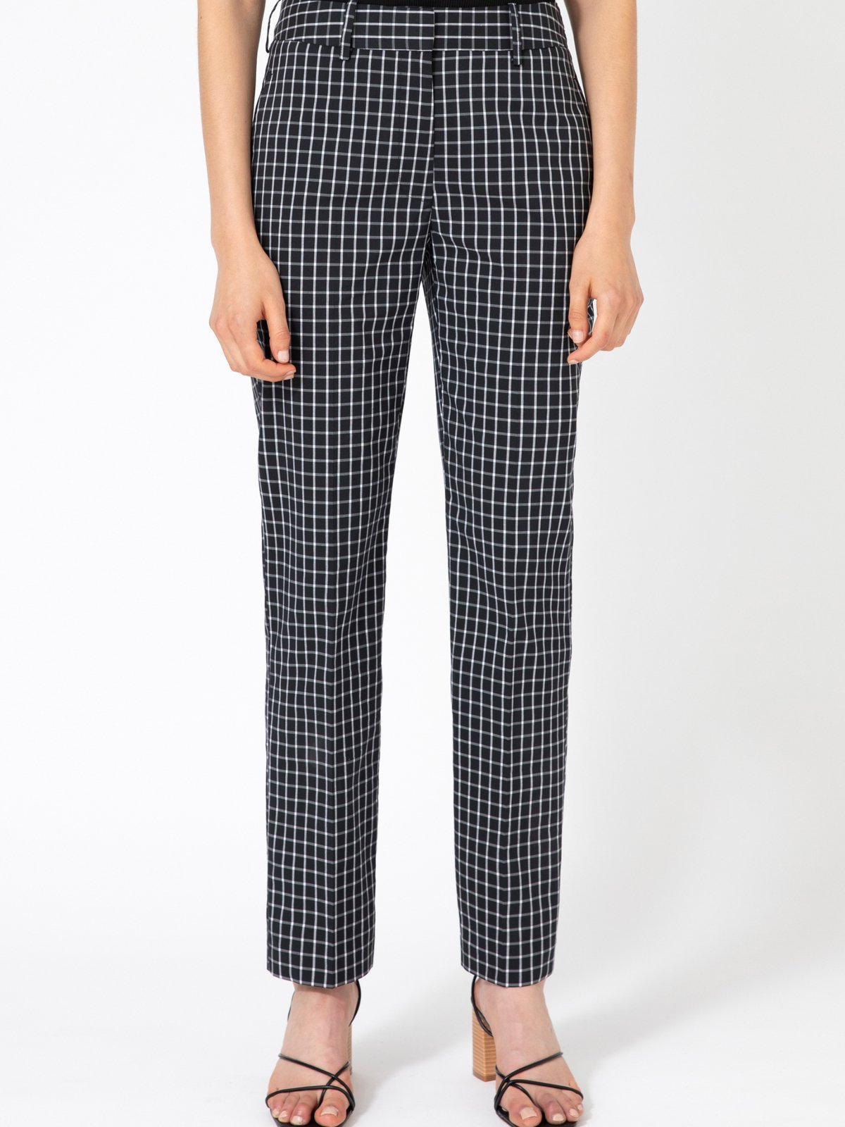 black and white pants checkered