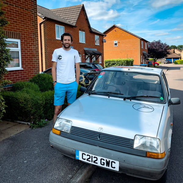 Henry Catchpole stood with the Takona Renault 5