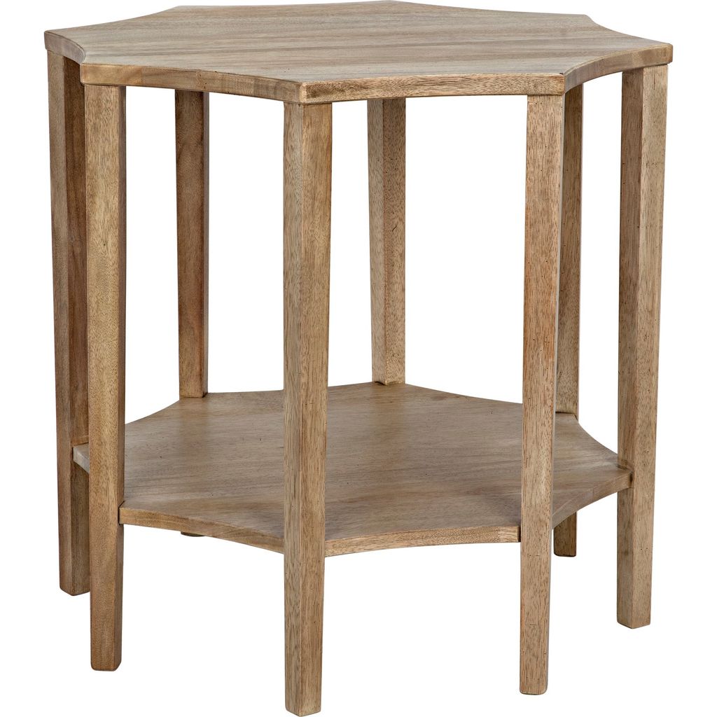 Noir Ariana Side Table, Washed Walnut, 30"