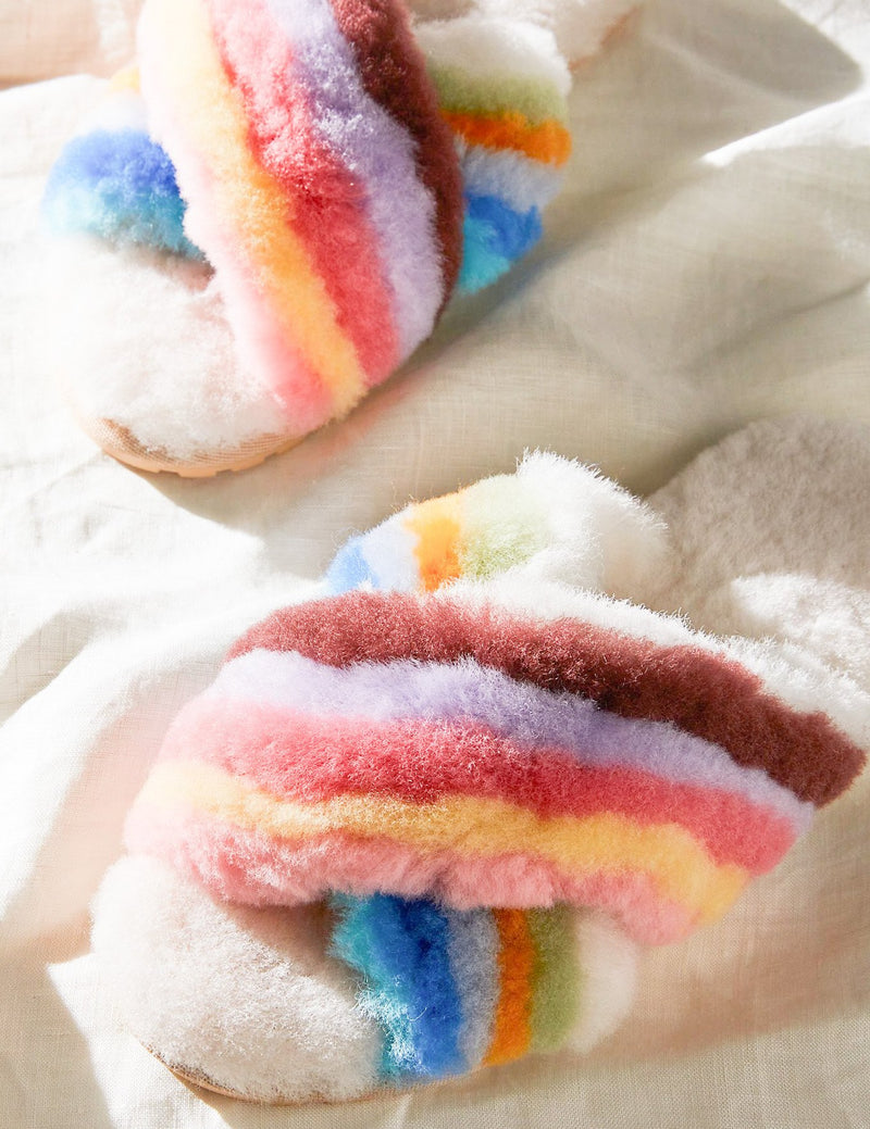 emu rainbow slippers