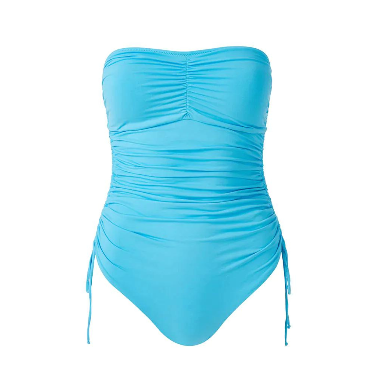 Melissa Odabash Sydney Adjustable Ruched Bandeau Swimsuit in Aqua ...