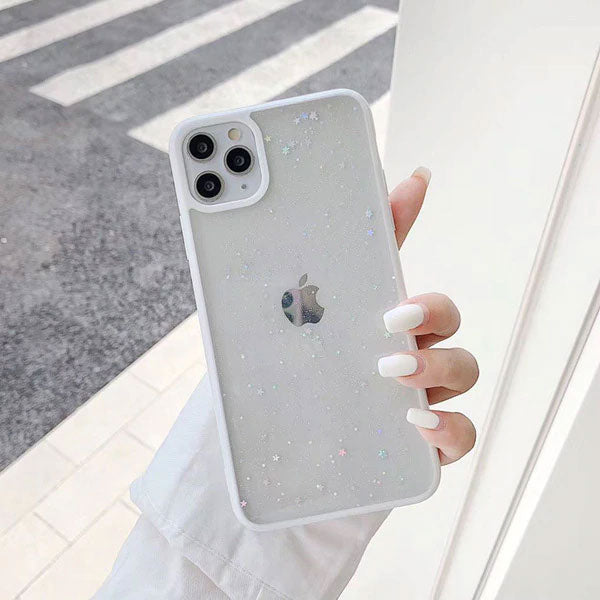 Iphone 11 Pro Case White Glitter Stars Candy Color Clear Iphone Cover Cooldesignonline
