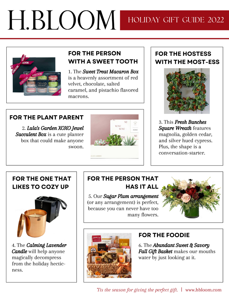 H.Bloom Holiday Gift Guide 2022 for those who need some gift inspiration & want to give their loved ones the perfect gift.