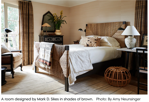 Image of bedroom featuring shades of brown.