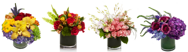 Colorful floral arrangements from H.Bloom's Pride Collection of flowers.