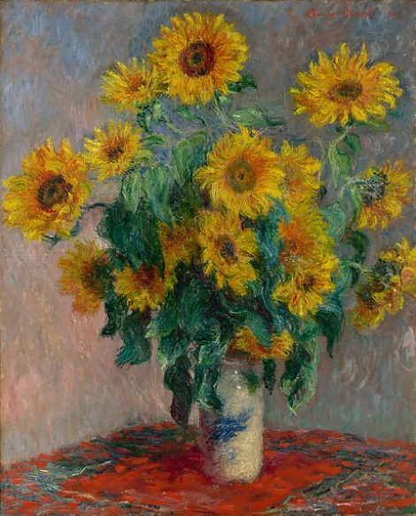 Painting by Monet, Bouquet of Sunflowers