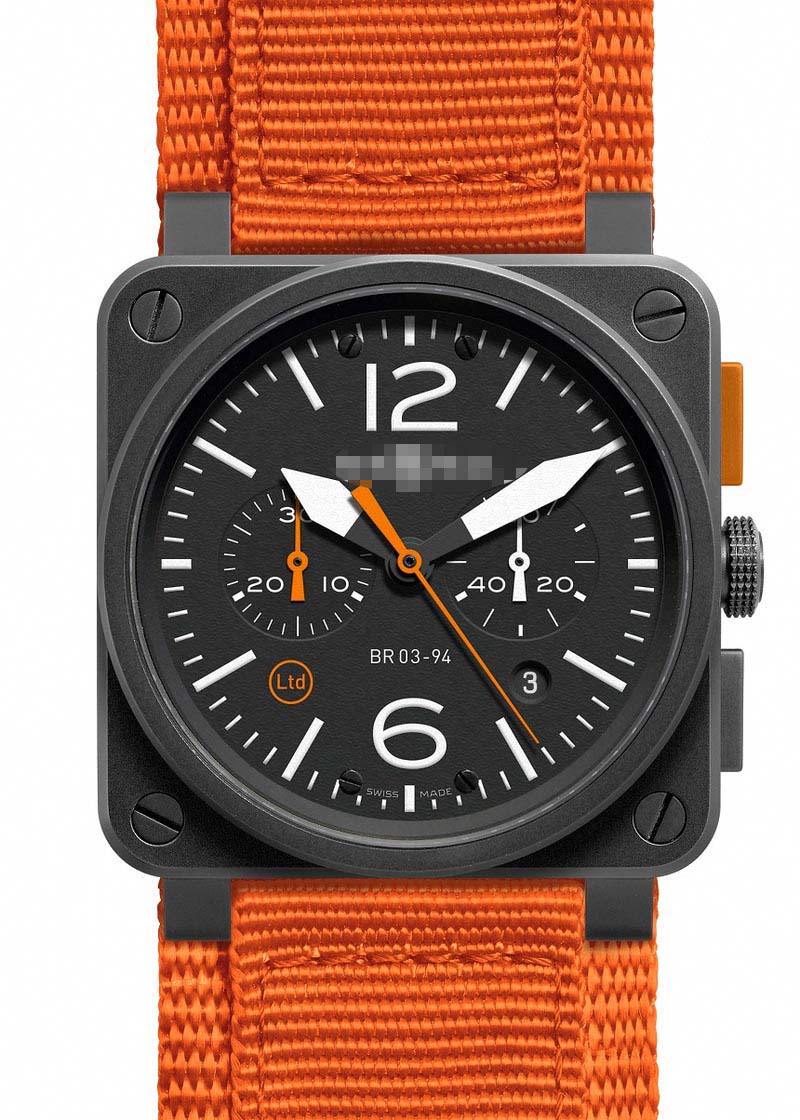 Custom Watch Face BR03-94-Carbon-Orange