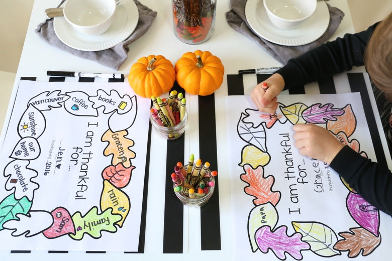 Gratitude Placemat for Thanksgiving