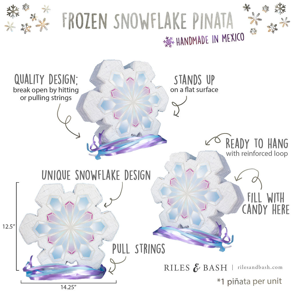 Riles & Bash Frozen Snowflake Pinata_Frozen Birthday Party_Winter Wonderland