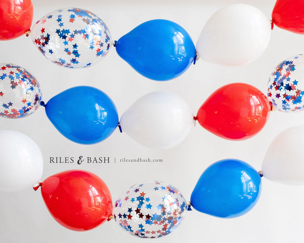 Riles & Bash_online party supplies_red white and blue balloons_link balloons_4th of July balloons_How to Throw the Best 4th of July Backyard Party_Riles & Bash