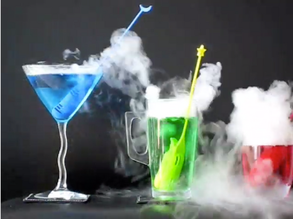Dry Ice Stirrers for Spooky Halloween Cocktails