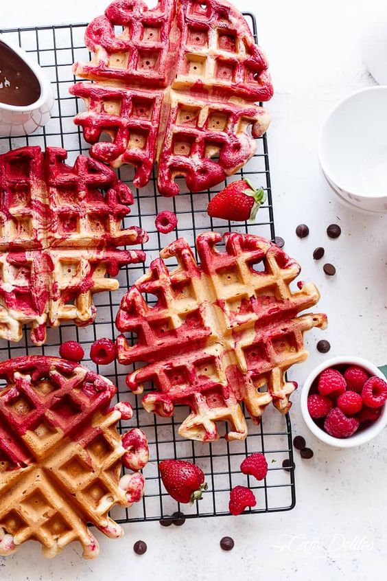 Marble waffles for Valentine's Breakfast