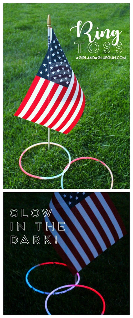 4th of July Games Glow in the Dark Ring Toss_photo Girl with a Glue Gun_How to Throw the Best 4th of July Backyard Party_Riles & Bash