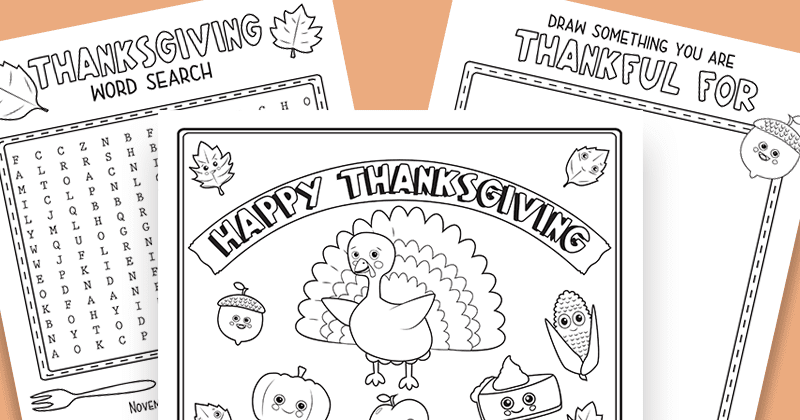 Free Printable Thanksgiving Worksheets for Kids